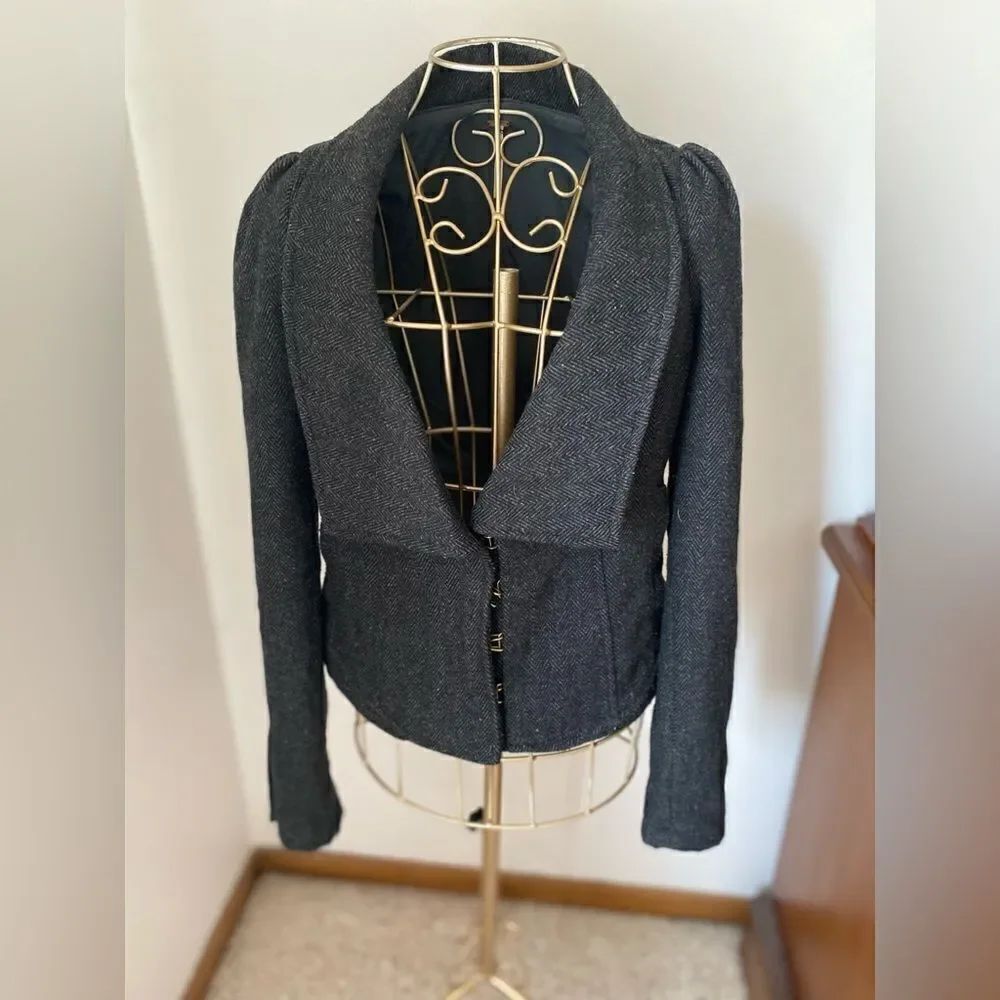 Free People Wool Blend Blazer Herringbone Size 0